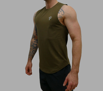Performance Tanktop - Katoen (Army green)